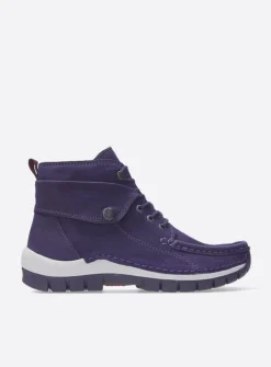 Wolky Jump - paars nubuck<DAMES Hoge Veterschoenen|Herfst/Winter