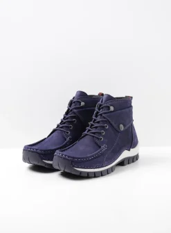 Wolky Jump - paars nubuck<DAMES Hoge Veterschoenen|Herfst/Winter