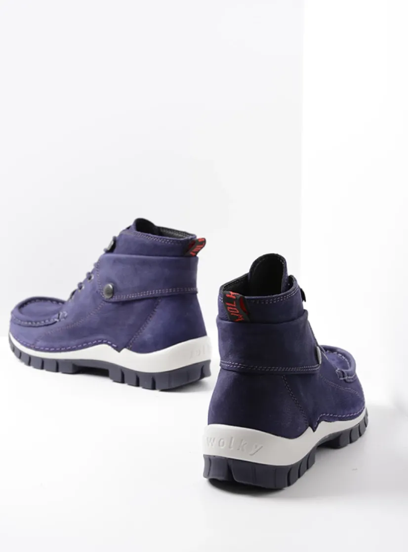 Wolky Jump - paars nubuck<DAMES Hoge Veterschoenen|Herfst/Winter