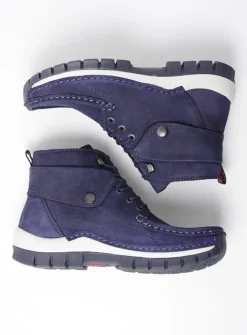 Wolky Jump - paars nubuck<DAMES Hoge Veterschoenen|Herfst/Winter