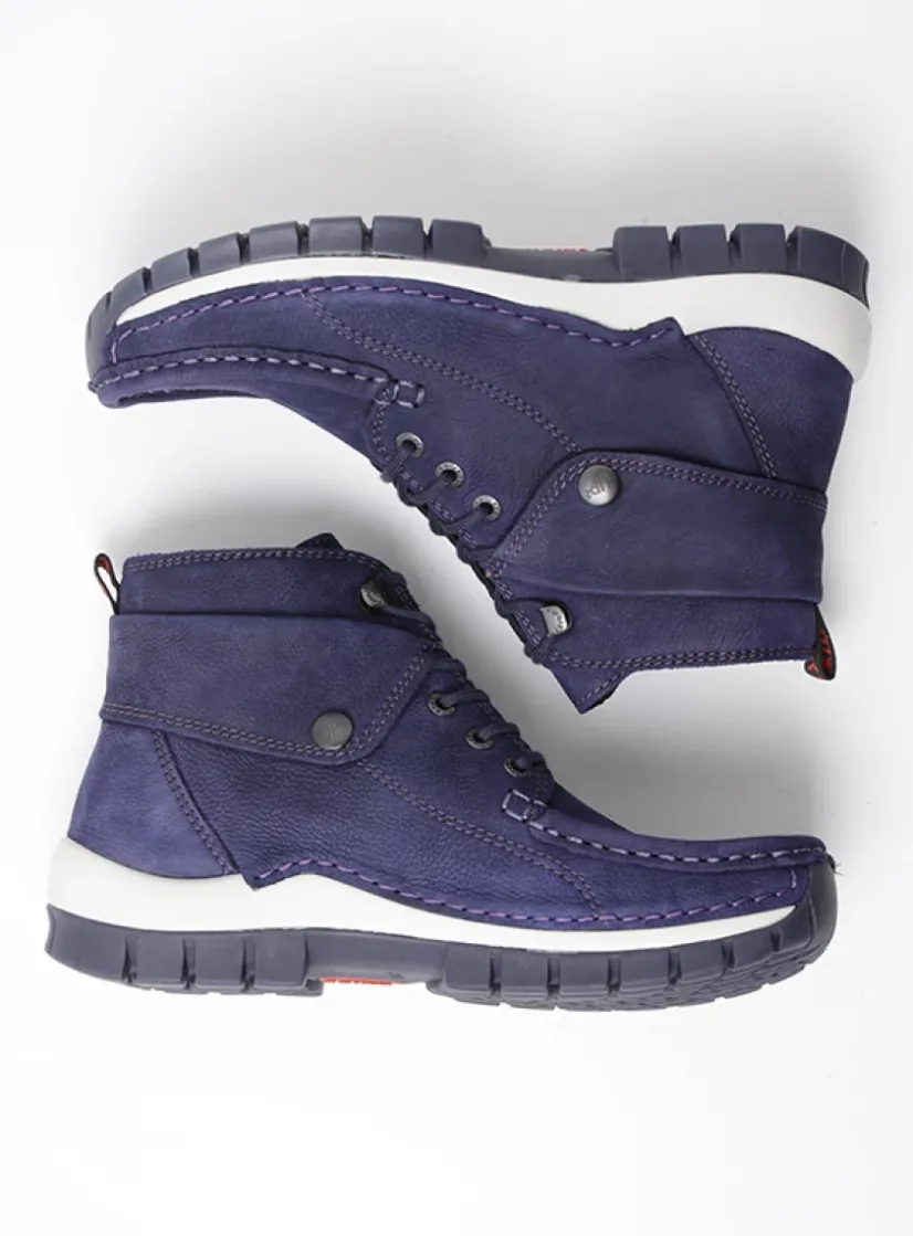 Wolky Jump - paars nubuck<DAMES Hoge Veterschoenen|Herfst/Winter