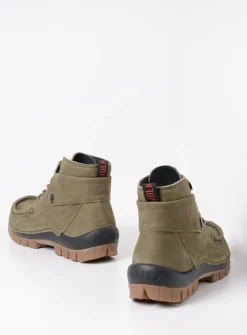 Wolky Jump - pesto groen nubuck<DAMES Hoge Veterschoenen|Herfst/Winter