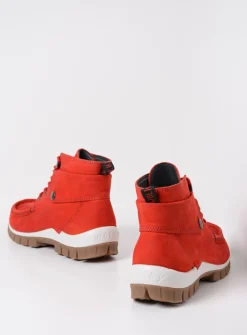 Wolky Jump - rood nubuck<DAMES Hoge Veterschoenen|Herfst/Winter