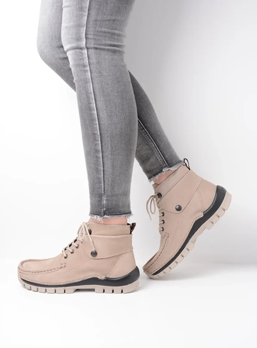 Wolky Jump - safari nubuck<DAMES Hoge Veterschoenen|Herfst/Winter