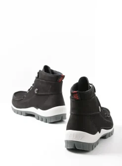 Wolky Jump - zwart grijsgroen nubuck<DAMES Hoge Veterschoenen|Herfst/Winter