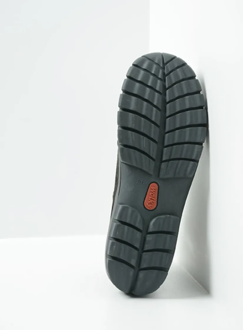 Wolky Jump - zwart nubuck<DAMES Hoge Veterschoenen|Herfst/Winter