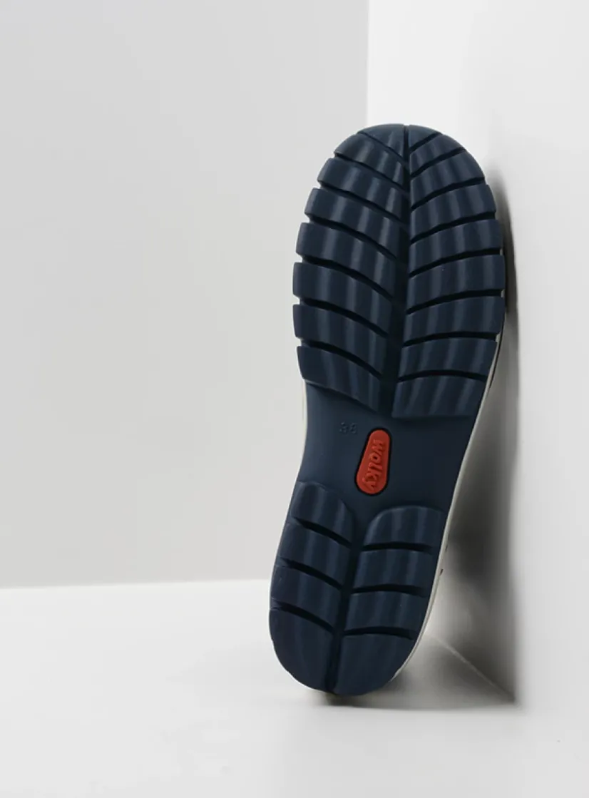 Wolky Jump Summer - denim leer<DAMES Hoge Veterschoenen