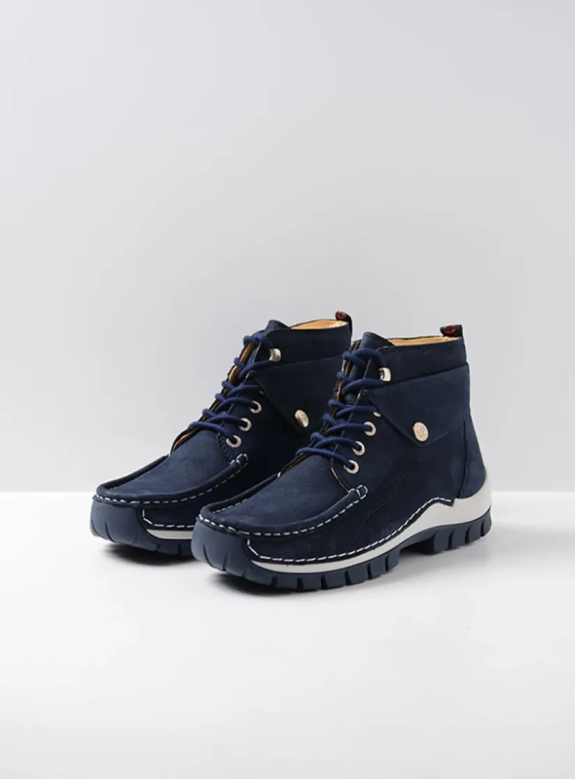 Wolky Jump Summer - denim nubuck<DAMES Hoge Veterschoenen