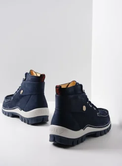 Wolky Jump Summer - denim nubuck<DAMES Hoge Veterschoenen