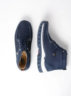Wolky Jump Summer - denim nubuck<DAMES Hoge Veterschoenen