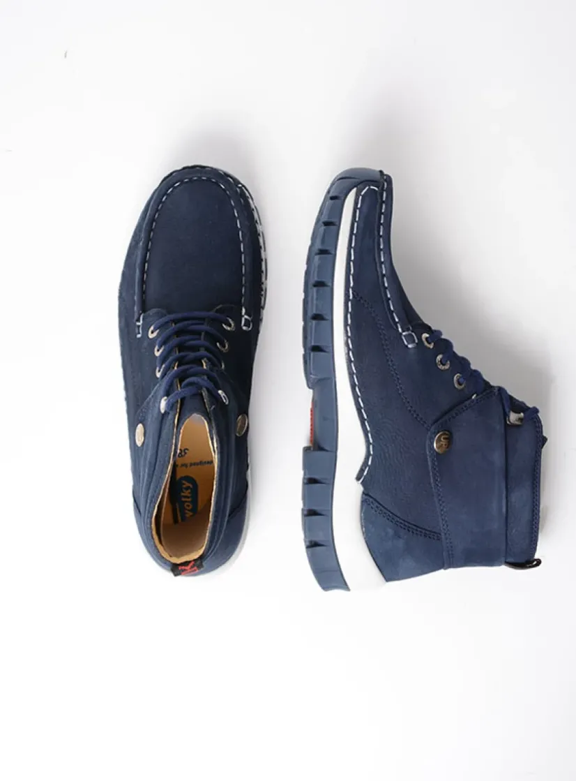 Wolky Jump Summer - denim nubuck<DAMES Hoge Veterschoenen