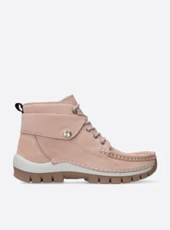 Wolky Jump Summer - nude nubuck<DAMES Hoge Veterschoenen