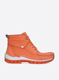 Wolky Jump Summer - oranje nubuck<DAMES Hoge Veterschoenen