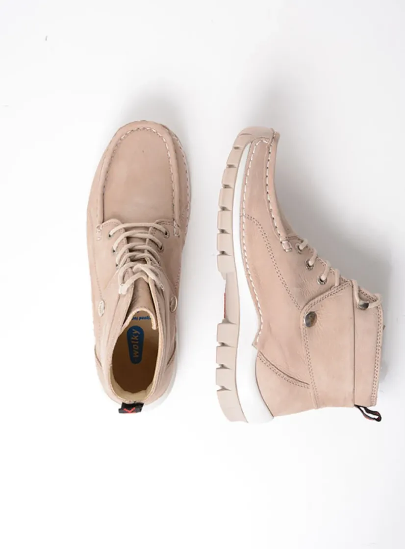 Wolky Jump Summer - safari nubuck<DAMES Hoge Veterschoenen