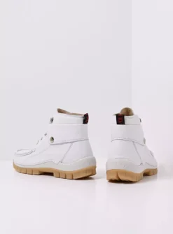 Wolky Jump Summer - wit leer<DAMES Hoge Veterschoenen