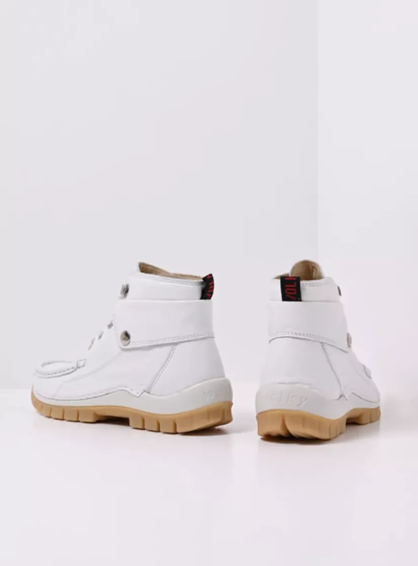 Wolky Jump Summer - wit leer<DAMES Hoge Veterschoenen
