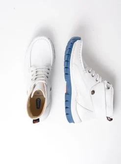Wolky Jump Summer - wit/blauw leer<DAMES Hoge Veterschoenen