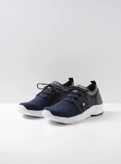 Wolky Kalona - blauw 3D knitting<DAMES Lage Veterschoenen