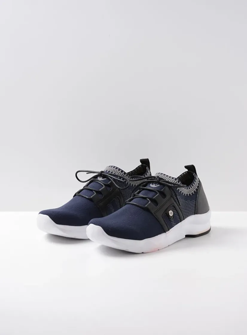 Wolky Kalona - blauw 3D knitting<DAMES Lage Veterschoenen