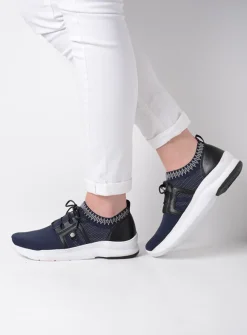 Wolky Kalona - blauw 3D knitting<DAMES Lage Veterschoenen