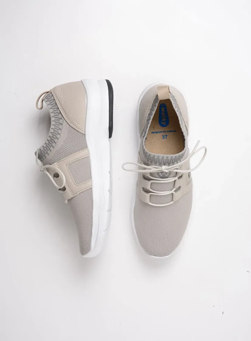 Wolky Kalona - gebroken wit 3D knitting<DAMES Lage Veterschoenen