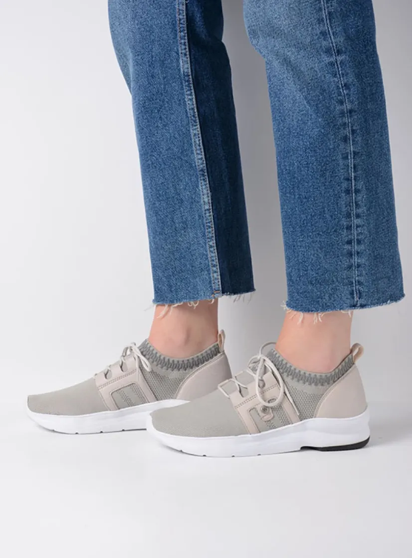 Wolky Kalona - gebroken wit 3D knitting<DAMES Lage Veterschoenen
