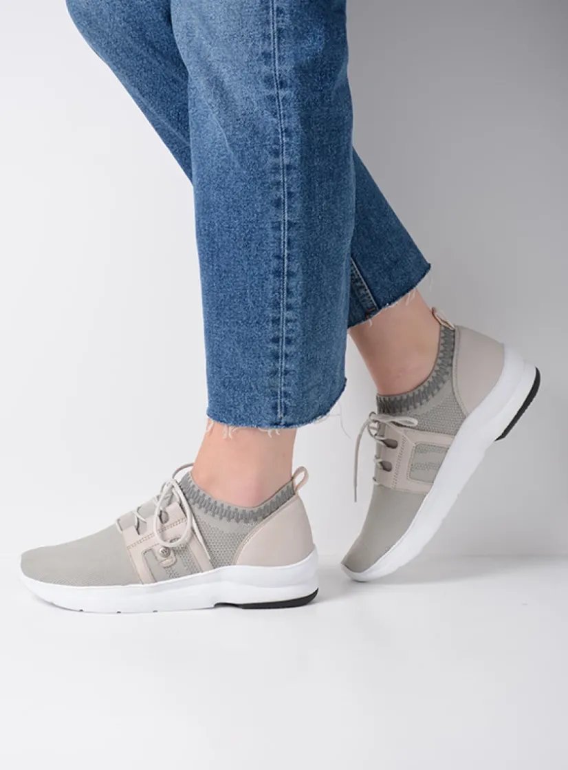 Wolky Kalona - gebroken wit 3D knitting<DAMES Lage Veterschoenen
