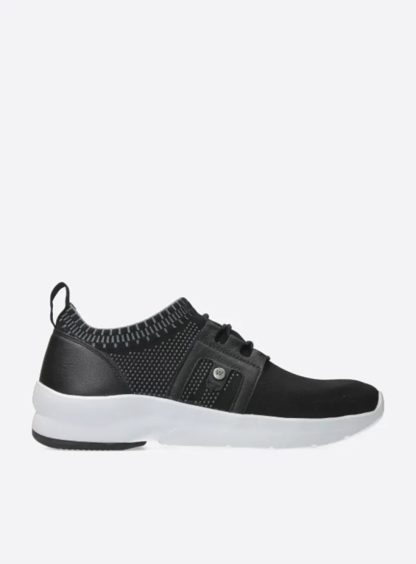 Wolky Kalona - zwart 3D knitting<DAMES Lage Veterschoenen