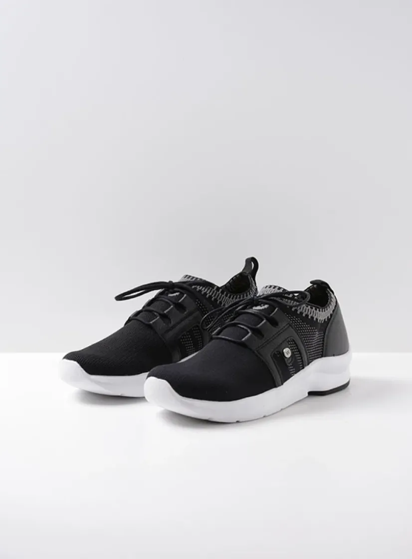 Wolky Kalona - zwart 3D knitting<DAMES Lage Veterschoenen