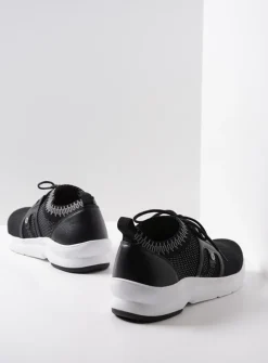 Wolky Kalona - zwart 3D knitting<DAMES Lage Veterschoenen