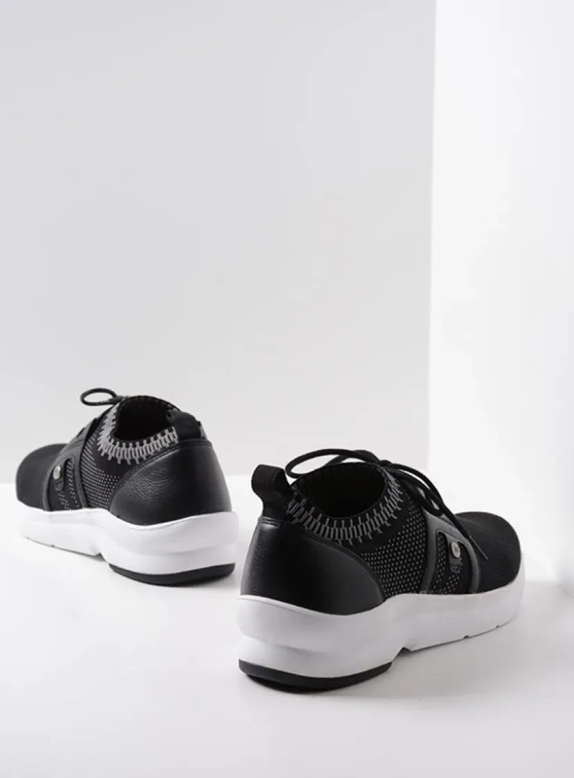 Wolky Kalona - zwart 3D knitting<DAMES Lage Veterschoenen