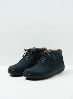 Wolky Kansas Lady XW - blauw nubuck<DAMES Hoge Veterschoenen|Herfst/Winter