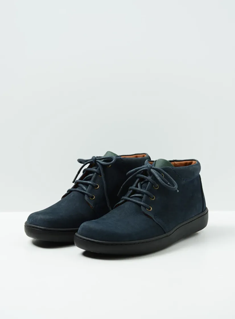 Wolky Kansas Lady XW - blauw nubuck<DAMES Hoge Veterschoenen|Herfst/Winter