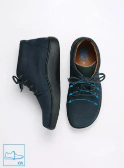 Wolky Kansas Lady XW - blauw nubuck<DAMES Hoge Veterschoenen|Herfst/Winter