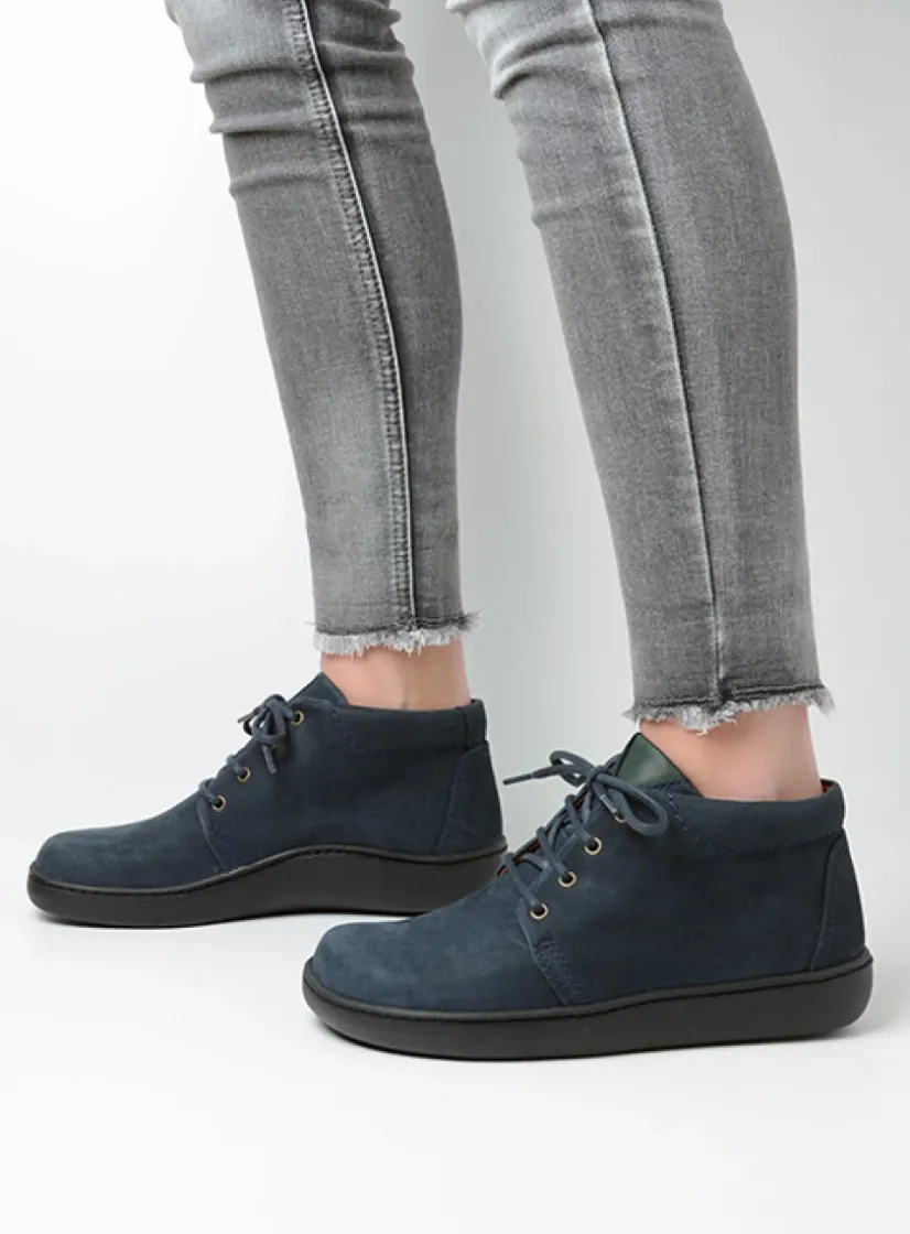 Wolky Kansas Lady XW - blauw nubuck<DAMES Hoge Veterschoenen|Herfst/Winter