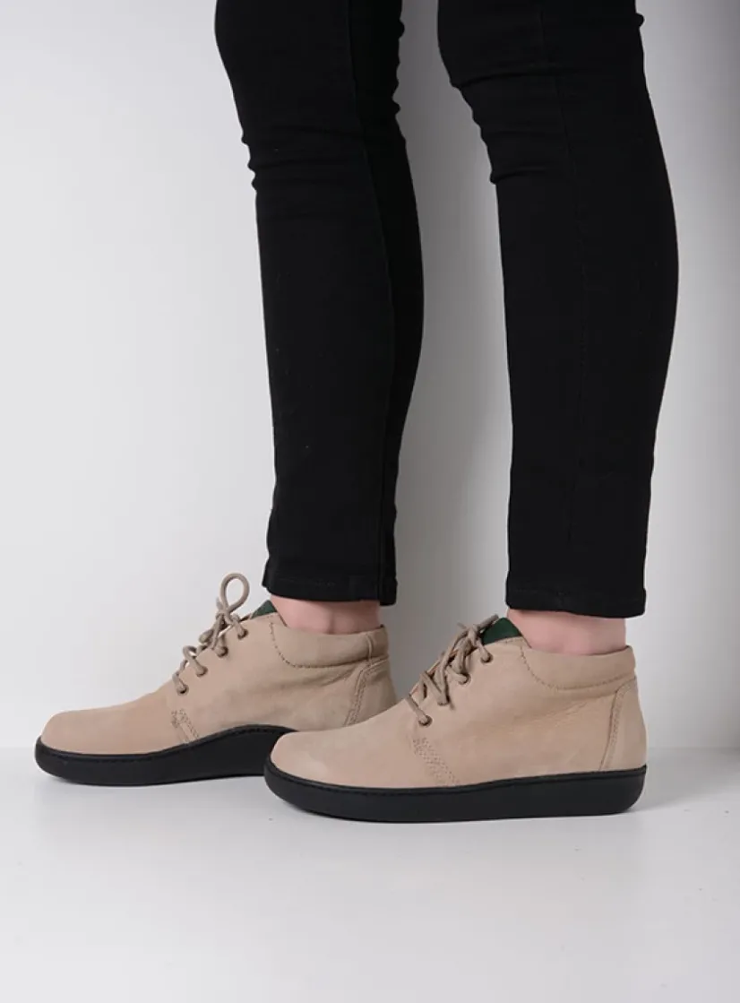 Wolky Kansas Lady XW - safari nubuck<DAMES Hoge Veterschoenen|Herfst/Winter