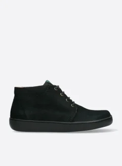 Wolky Kansas Lady XW - zwart nubuck<DAMES Hoge Veterschoenen|Herfst/Winter