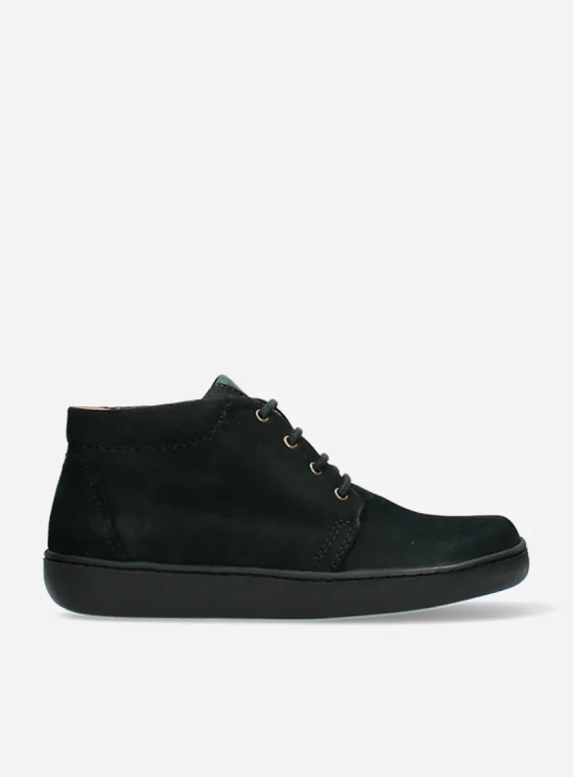 Wolky Kansas Lady XW - zwart nubuck<DAMES Hoge Veterschoenen|Herfst/Winter