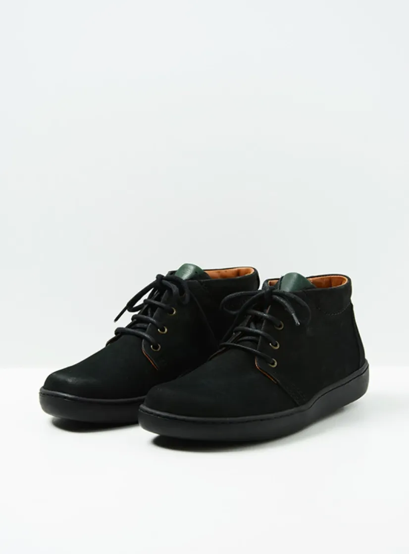 Wolky Kansas Lady XW - zwart nubuck<DAMES Hoge Veterschoenen|Herfst/Winter