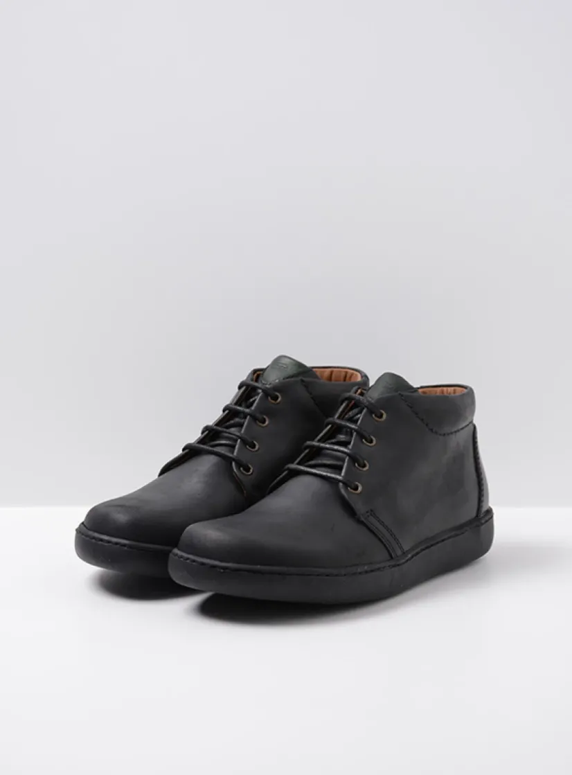 Wolky Kansas Men - zwart leer<Heren Veterschoenen Heren|Nette Schoenen Heren
