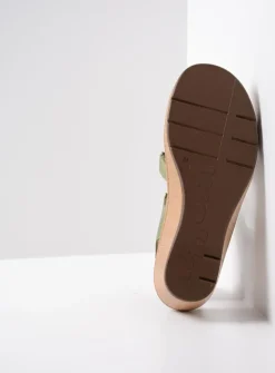 Wolky La Jolla - olijfgroen leer<DAMES Sandalen