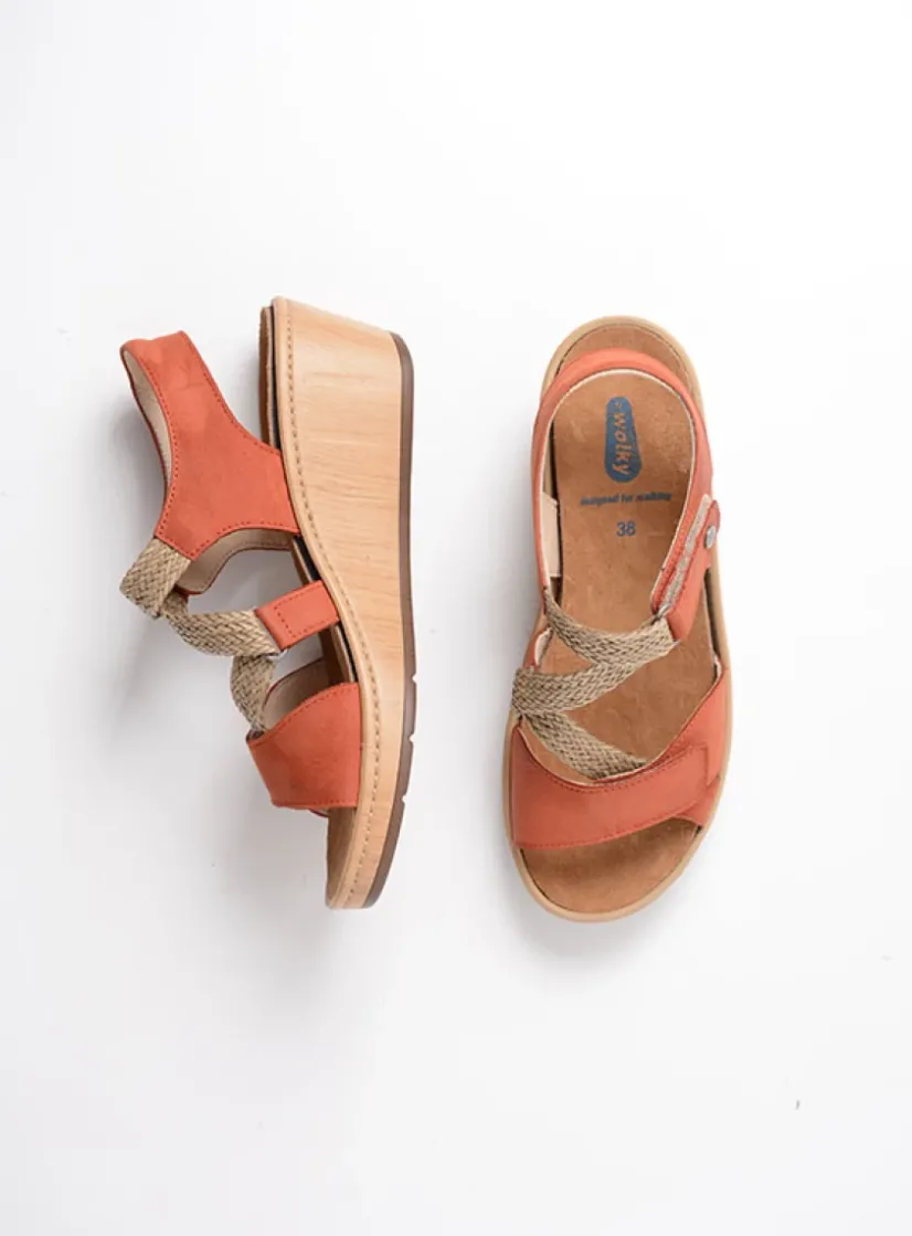 Wolky La Jolla - terra leer<DAMES Sandalen