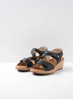 Wolky La Jolla - zwart leer<DAMES Sandalen