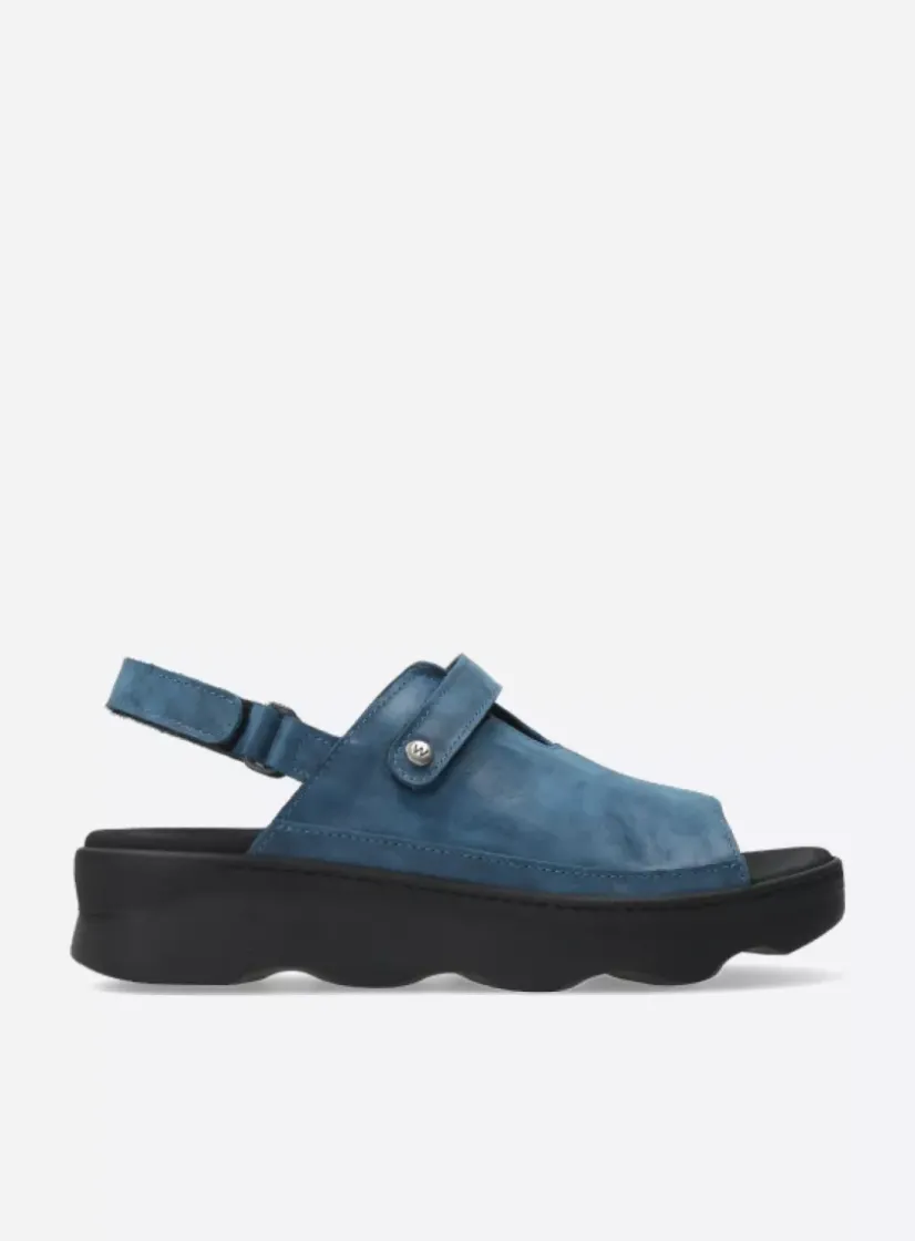 Wolky Laprida - blauw effectleer<DAMES Sandalen