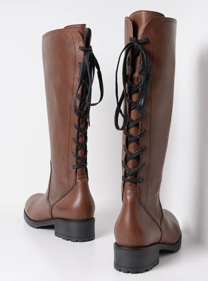 Wolky Lascana F2F - cognac leer<DAMES Lange Laarzen|Herfst/Winter