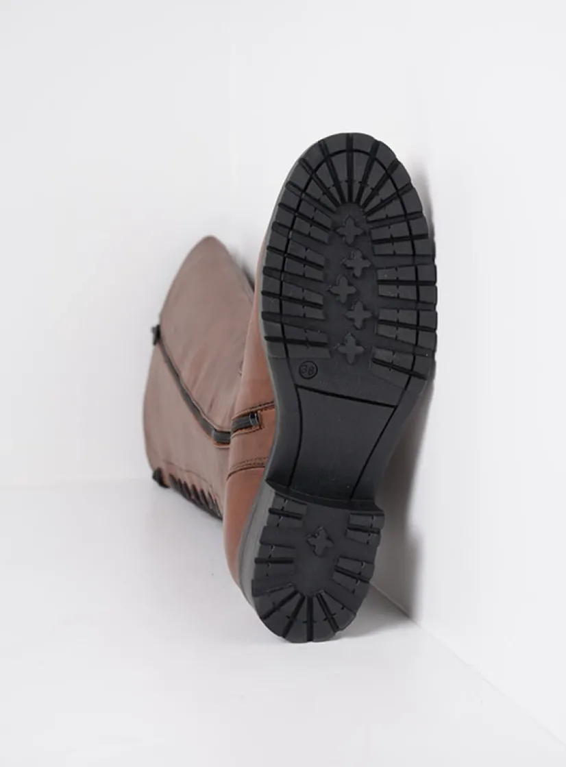 Wolky Lascana F2F - cognac leer<DAMES Lange Laarzen|Herfst/Winter