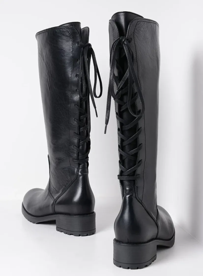 Wolky Lascana F2F - zwart leer<DAMES Lange Laarzen|Herfst/Winter