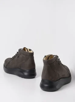 Wolky Lima - asfalt nubuck<DAMES Hoge Veterschoenen|Wandelschoenen