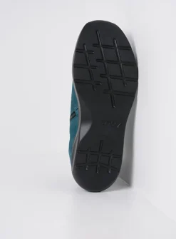 Wolky Lima - petrol nubuck<DAMES Hoge Veterschoenen|Wandelschoenen