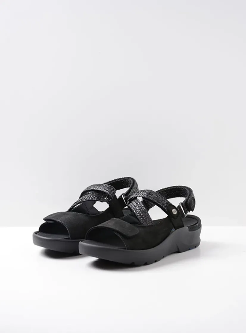 Wolky Lisse - zwart nubuck<DAMES Sandalen